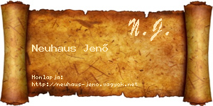 Neuhaus Jenő névjegykártya